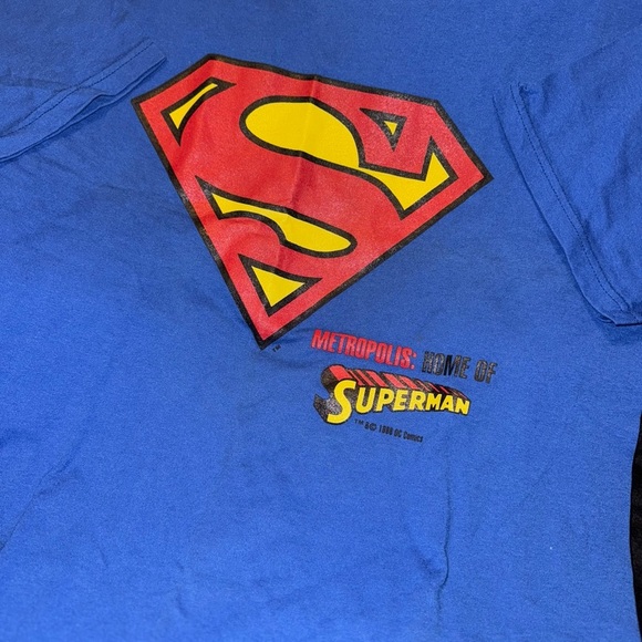 Blue Superman Logo T-Shirt size large - Picture 3 of 14
